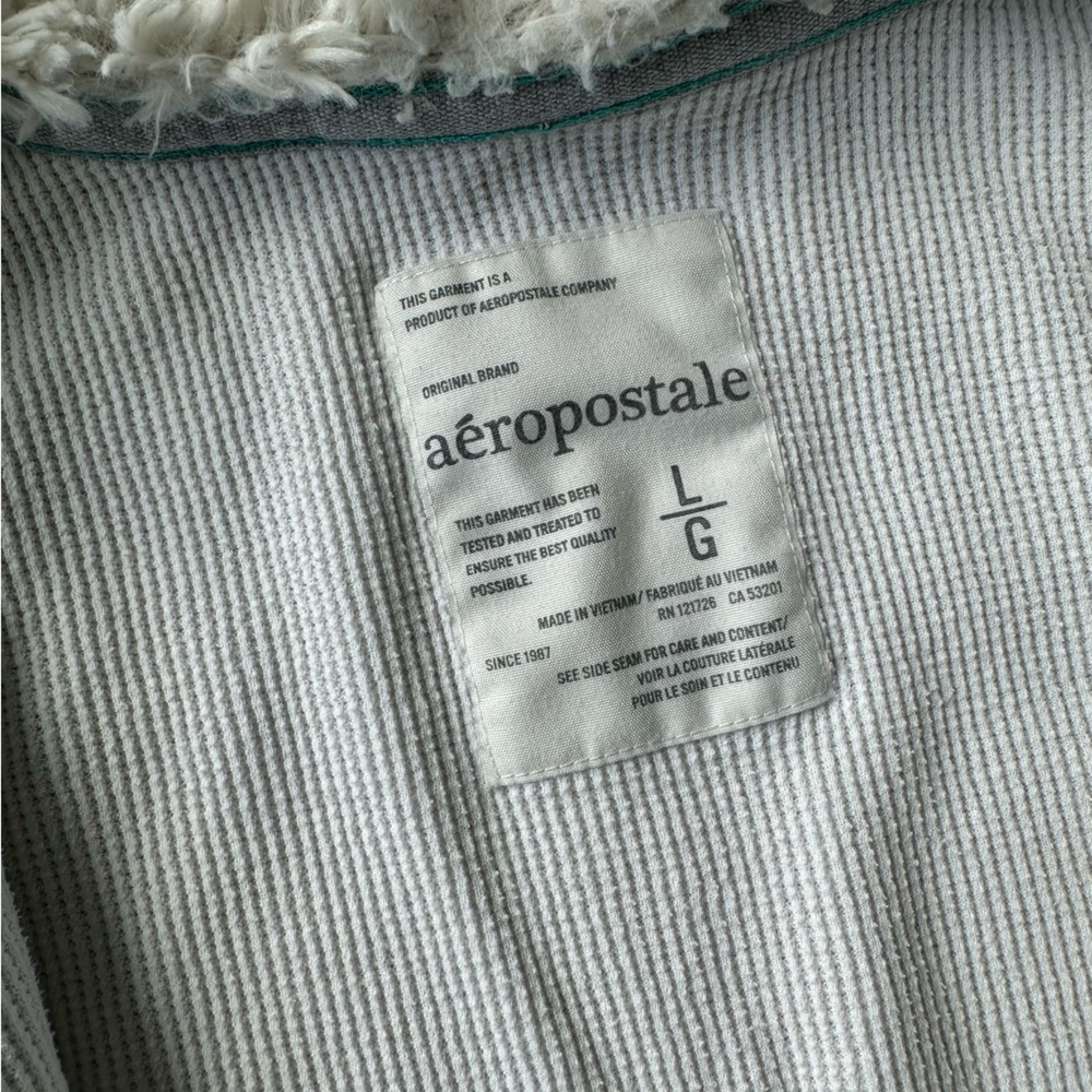 Y2K Aeropostale 1987 Sherpa fur Lined Floral Full Zip Hoodie - Picture 4 of 7